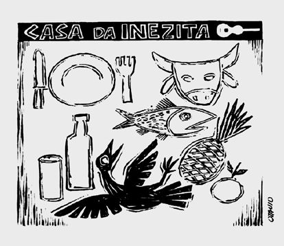 Cardápio do restaurante Casa da Inezita, fundado em 1977